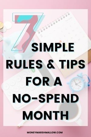 No-spend month rules Pin